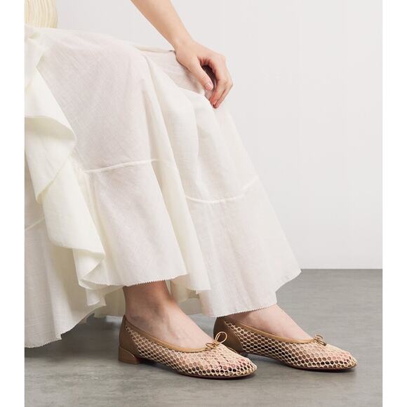 Christian Louboutin Sweetie Jane Mesh Flat Lionne Beige Nude Ballet Ballerina 39 - Picture 5 of 16